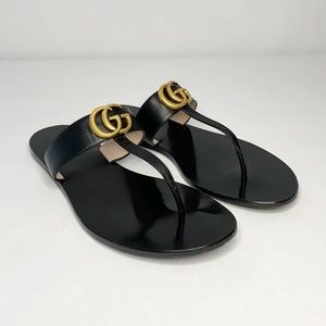 Gucci | Marmont Leather Thong Sandal with Double G